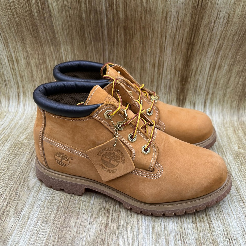 Timberland Nellie Waterproof Chukka Boots Women's 8 Wheat Leather Lace Up 23399